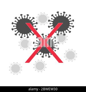 Malattia del coronavirus COVID-19 infezione medica isolato. Nuovo nome ufficiale per la malattia di Coronavirus chiamato COVID-19, illustrazione vettoriale Illustrazione Vettoriale