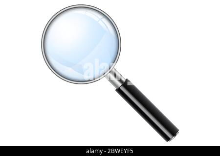 Lente di ingrandimento realistica, Ingrandisci Illustrazione Vettoriale
