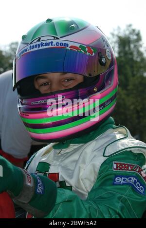 Oliver Oakes, il direttore del team di F1 di Alpine, durante la sua carriera di kart. Foto Stock