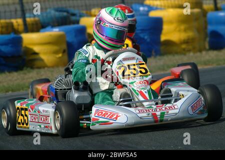 Oliver Oakes, il direttore del team di F1 di Alpine, durante la sua carriera di kart. Foto Stock