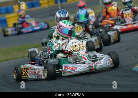 Oliver Oakes, il direttore del team di F1 di Alpine, durante la sua carriera di kart. Foto Stock