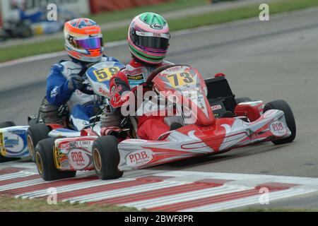 Oliver Oakes, il direttore del team di F1 di Alpine, durante la sua carriera di kart. Foto Stock