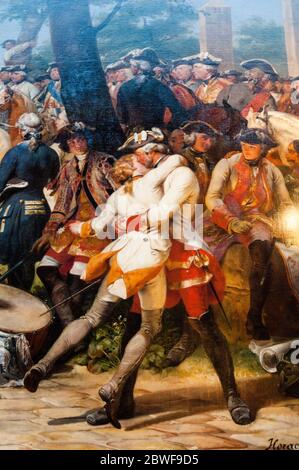 "Battaglia di Fontenoy" di Horace Vernet al Palazzo di Versailles in Francia. Foto Stock