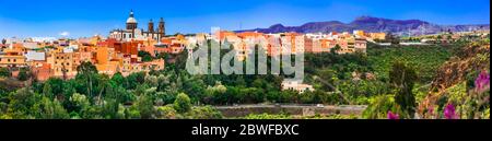 Viaggi e monumenti di Gran Canaria - splendida città di Aguimes. Migliori posti di Grand Canary Island Foto Stock