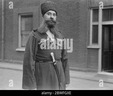 Il fidato di Cossack Poliakoff dell' imperatrice Cossack il fidato di Londra dell' imperatrice di Dowager della Russia . 14 dicembre 1922 Foto Stock