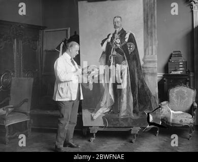 Sorpresa della Royal Academy . Ritratto a lunghezza intera del Re dipinto da Richard Jack . 8 aprile 1926 Foto Stock