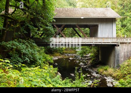 Cedar Creek Grist Mill, Woodland, Washington, Stati Uniti Foto Stock