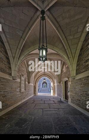 Princeton University Campell Hall - una vista sulla Collegiata gotica architettura in stile di Campbell Hall. Foto Stock