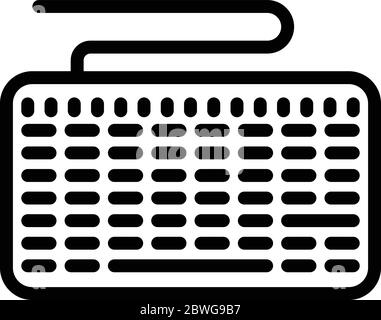 Icona della tastiera dei pulsanti, stile contorno Illustrazione Vettoriale