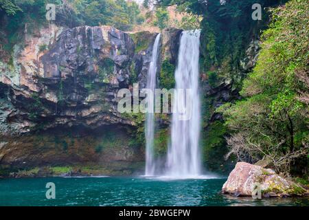 Cheonjiyeon falls, Jeju Island, Corea del Sud Foto Stock