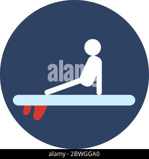 sup Surf yoga icona Illustrazione Vettoriale