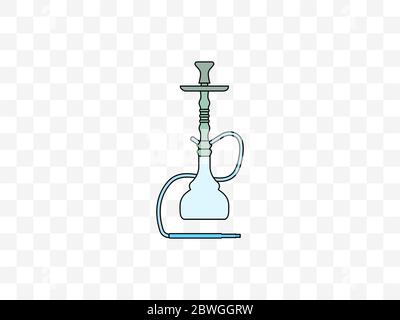 Hookah, fumo, icona del tabacco. Illustrazione vettoriale, design piatto. Illustrazione Vettoriale