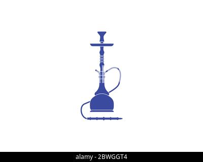 Hookah, fumo, icona del tabacco. Illustrazione vettoriale, design piatto. Illustrazione Vettoriale