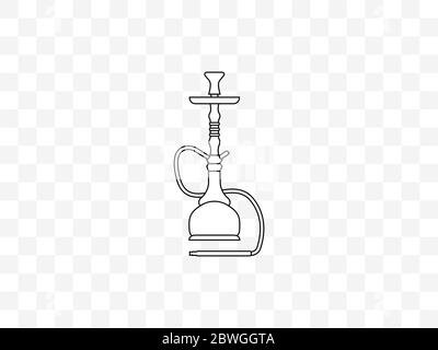 Hookah, fumo, icona del tabacco. Illustrazione vettoriale, design piatto. Illustrazione Vettoriale