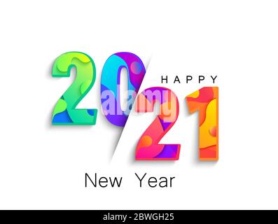 Banner a colori per il nuovo anno 2021, logo per le festività. Illustrazione Vettoriale