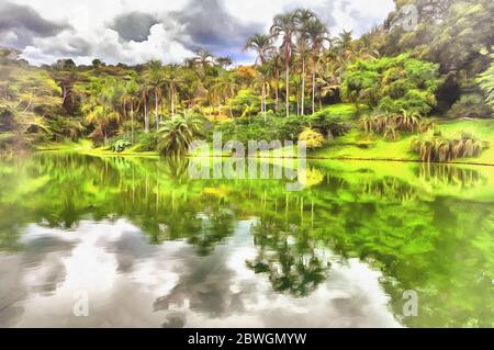 Bel parco colorato pittura, Brumadinho, stato di Minas Gerais, Brasile Foto Stock