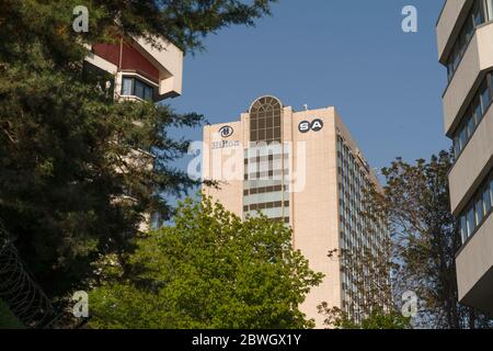 Ankara/Turchia - Maggio 13 2020: Vista di Ankara con l'hotel Hilton intorno alla regione di Kavaklidere. Foto Stock