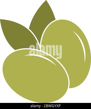 simbolo vettore nero dell'icona dell'oliva Illustrazione Vettoriale