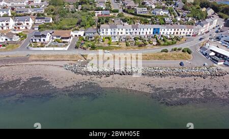 Vista aerea di Great Eastern Terrace, Neyland, Pembrokeshire Wales UK Foto Stock