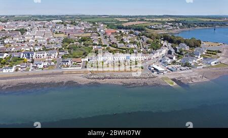 Vista aerea di Great Eastern Terrace, Neyland, Pembrokeshire Wales UK Foto Stock