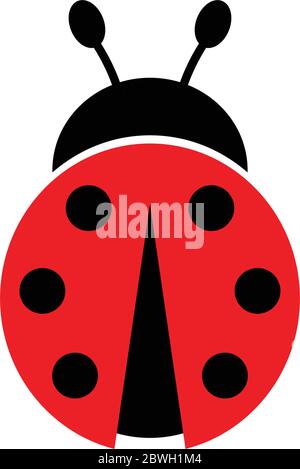 icona ladybug cartoni animati vettoriali rossi Illustrazione Vettoriale