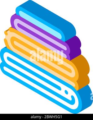 Servizio lavanderia lavato ferro cose icona isometrica illustrazione vettoriale Illustrazione Vettoriale