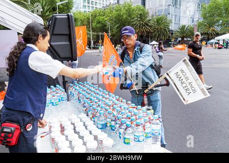 Città del Messico, DF México, quartiere federale, Paseo de la Reforma, domenica Ciclotone, biciclette, bicicletta, bicicletta, equitazione, ciclismo, motociclista, ciclista, non moto traf Foto Stock