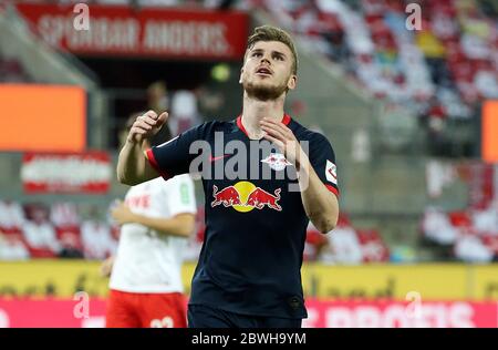 Città di Colonia, Germania. 29 maggio 2020. RB Timo Werner, gesto, delusione, deluso, deluso, deluso, insoddisfatto, mezza figura, mezzo corpo, sport: Calcio: 1. Bundesliga: Stagione 19/20: 01.06.2020 29. giornata: 1.FC Colonia, COLONIA - RB Lipsia | utilizzo nel mondo Credit: dpa/Alamy Live News Foto Stock