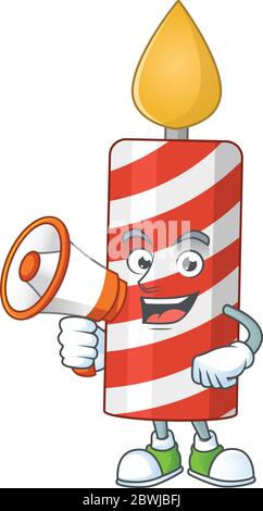 Un'immagine di stile di disegno a lume di candela con un megafono Illustrazione Vettoriale