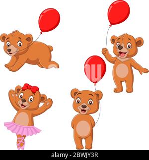 Set di raccolta Cartoon Little Bears Illustrazione Vettoriale