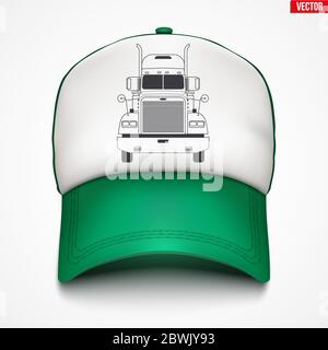 Tappo Trucker con etichetta carrello Illustrazione Vettoriale