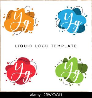 Lettera Y in luquid colore logo disegno, creativo astratto logo modello Illustrazione Vettoriale