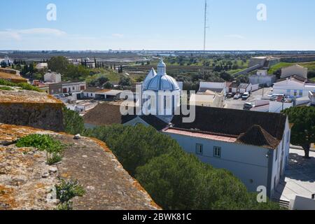 Castro Marim vista città dall'interno del castello Foto Stock