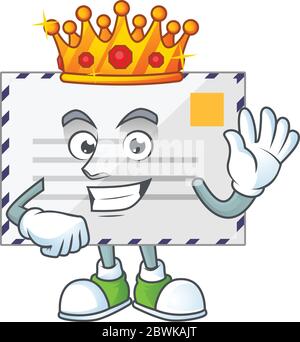Un affascinante re di cartoni animati lettera con la corona d'oro Illustrazione Vettoriale