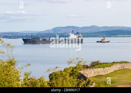 Il Moritz Schulte è una autocisterna GPL nel Firth of Forth vicino Aberdour, Fife, Scozia. Foto Stock