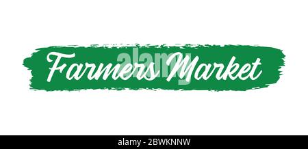 Mano abbozzato mercato agricolo citazione come banner. Scritte per banner, intestazione, pubblicità, annuncio. Illustrazione Vettoriale