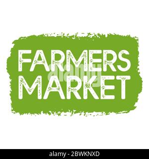 Citazione del mercato degli agricoltori abbozzata a mano. Scritte per banner, intestazione, pubblicità, annuncio. Illustrazione Vettoriale