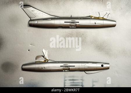 Aereo modello MIG-21 in scala 1/72 Foto Stock