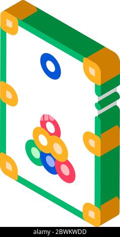 Gioco interattivo icona isometrica Biliardo illustrazione vettoriale Illustrazione Vettoriale