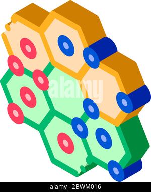 Illustrazione vettoriale dell'icona isometrica dei punti di gioco per bambini interattivi Illustrazione Vettoriale