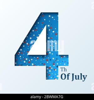 4 luglio. Giornata dell'indipendenza americana. Illustrazione vettoriale con bandiera USA per il banner o poster Happy Independence Day Illustrazione Vettoriale