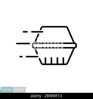 Icona vettore casella degli alimenti. Cartello di consegna Illustrazione Vettoriale