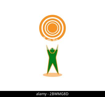 ragazzo soleggiato, logo stile semplice Illustrazione Vettoriale