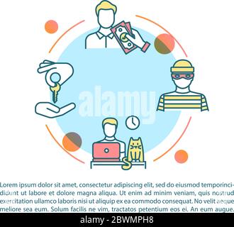 Icona del concetto di rischi e benefici per l'economia peer con testo Illustrazione Vettoriale