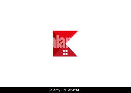 Logo di K home . logo immobiliare con lettera astratta k iniziali . illustrazione vettoriale eps10 Illustrazione Vettoriale