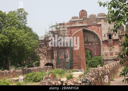 Vecchio Forte (Purana Qila), Nuova Delhi. Purana Qila è un forte del XVI secolo a Nuova Delhi, India (Foto Copyright © di Saji Maramon) Foto Stock