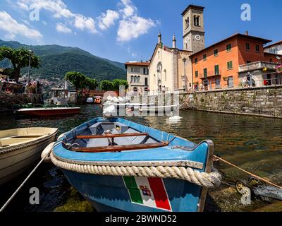 Pier di Torno un villaggio sul Lago di Como Foto Stock