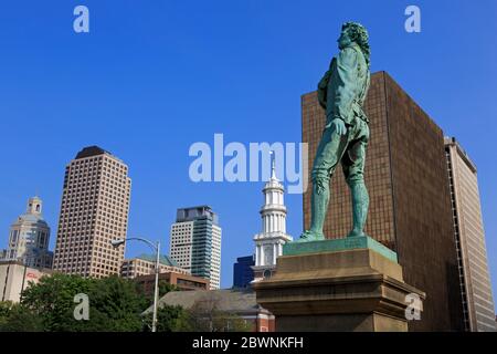 Statua di Nathan Hale, Hartford, Connecticut, Stati Uniti Foto Stock