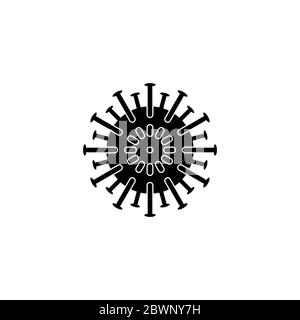 Concetto di progettazione del logo grafico corona Virus, icona vettoriale, isolato su sfondo bianco. Illustrazione Vettoriale