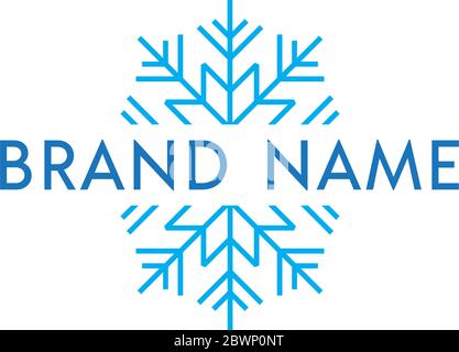 Icona di design con logo semplice con icona astratta di fiocco di neve Illustrazione Vettoriale
